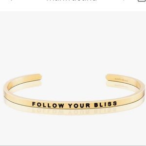 MantraBand bracelet/cuff gold dipped with inspirational message”FollowYourBliss”